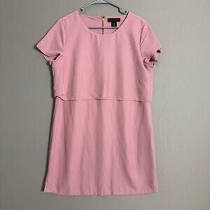 Tahari  sz‎ 12 pink short sleeve shift sheath mini dress